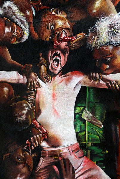 Hand-Painted Poster! Eaten Alive in Uganda!